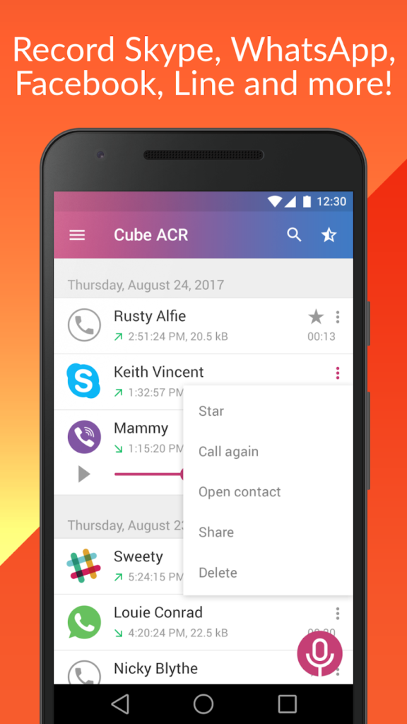 Download WhatsApp call recording app